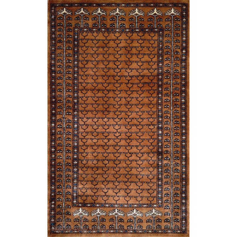 3x5 Feet Handmade Parda Wool Rug Copper
