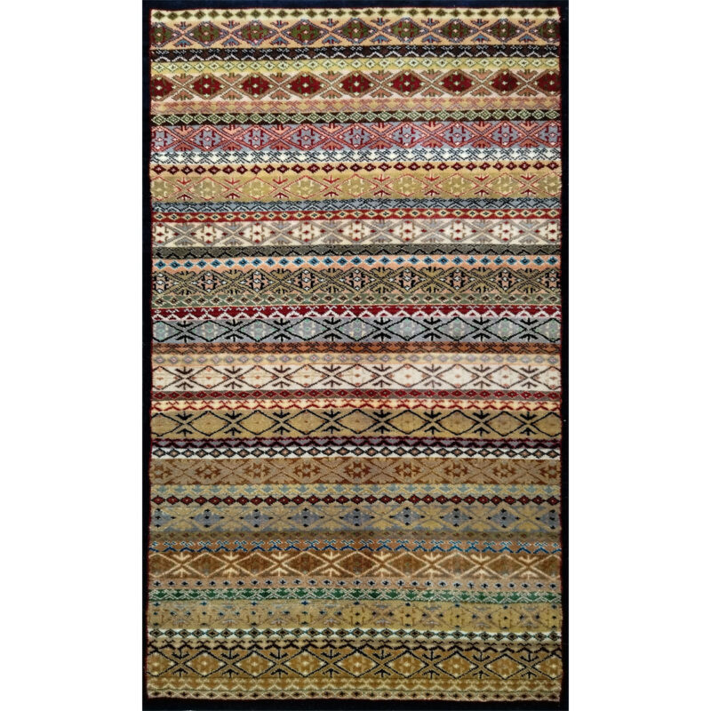 3×5 Feet Multicolor Hand Knotted Zanjeera Wool Rug