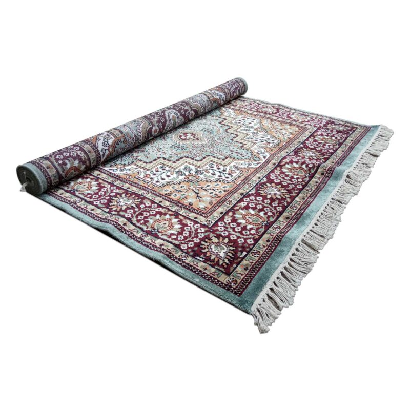 4×6 Feet Sky Blue Hand Knotted Persian Rug - Image 6