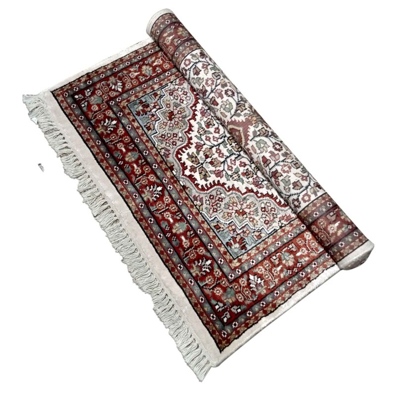 3×5 feet Hand Knotted Persian Rug White - Image 6