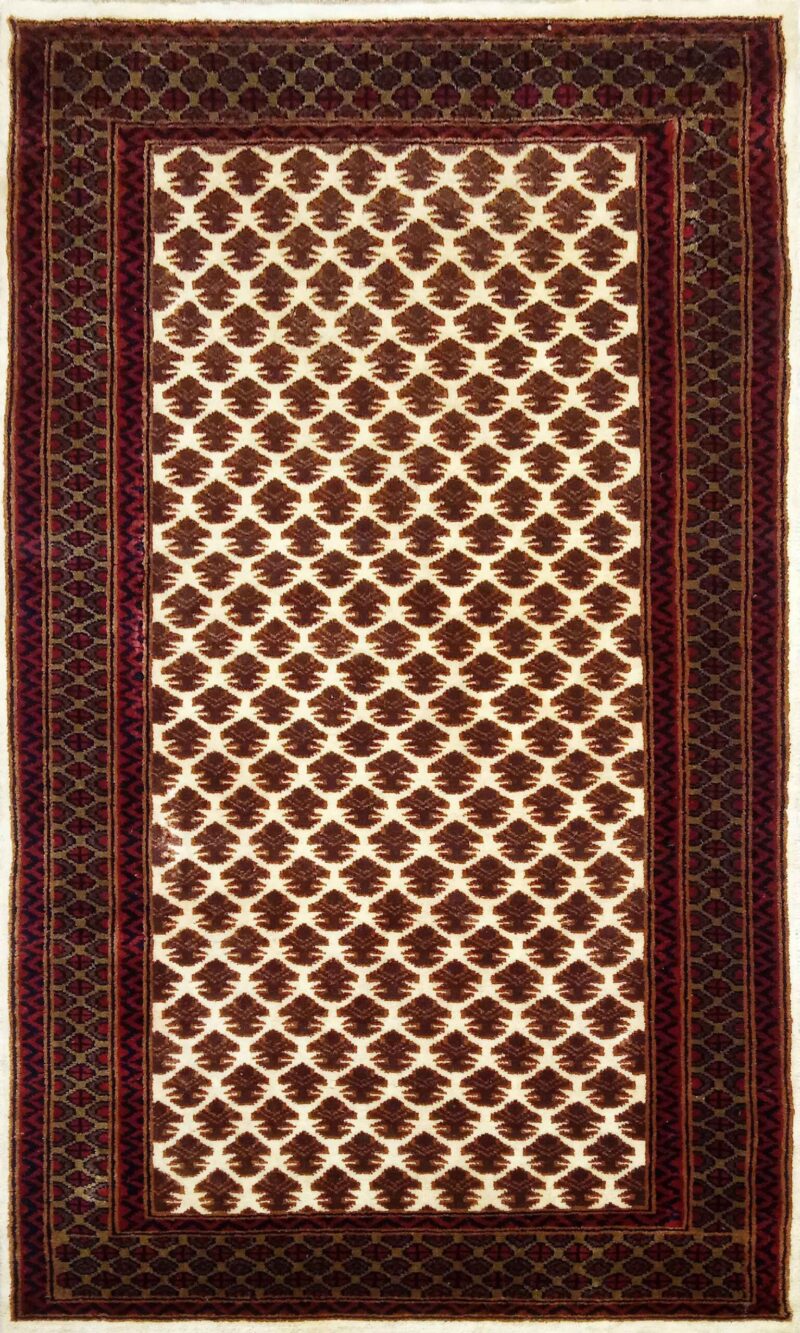 3×5 feet Hand Knotted Wool Rug Lichi White - Image 2