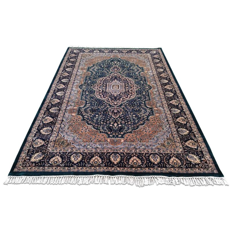 6x9 Feet Hand Knotted Wool Rug (Deep Green) - Image 2