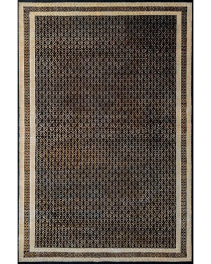 6x9 Feet Black Hand Knotted Wool Rug