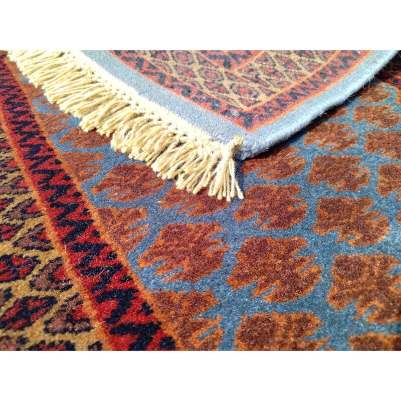 2x3 Feet Hand Knotted Wool Rug Blue Lichi - Image 3