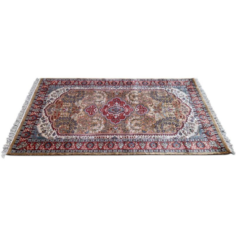 3x5 Feet Hand Knotted Persian Art Silk Rug Camel - Image 4