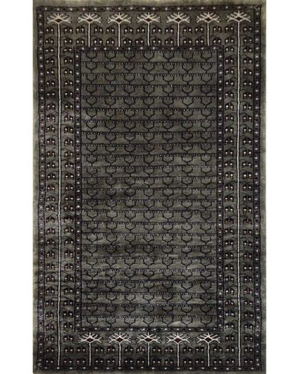 2.5x4 feet Hand Knotted Art Silk Rug Gray Parda