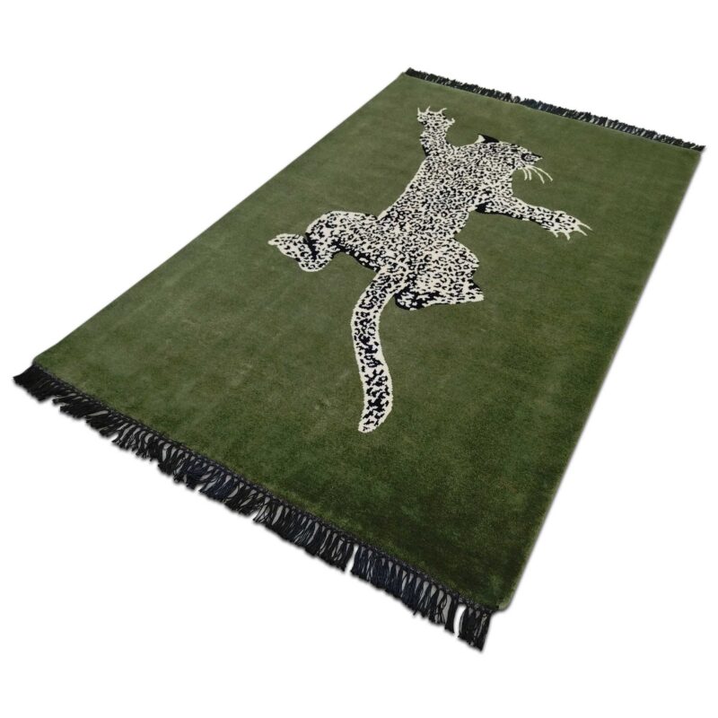 4x6 Feet Climbing Leopard Green Rug - Image 2