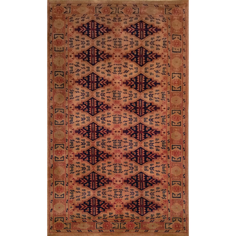 3x5 Feet Hand Knotted Woolen Rug Camel Tribal Antique