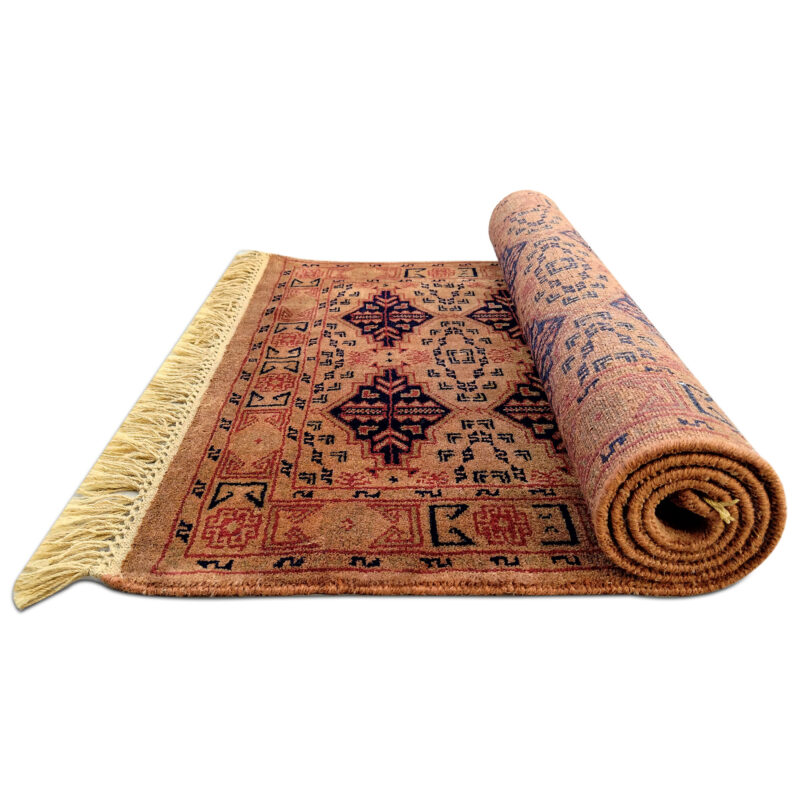 3x5 Feet Hand Knotted Woolen Rug Camel Tribal Antique - Image 5