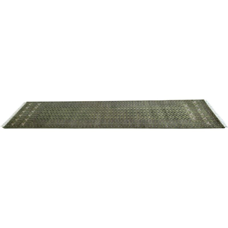 2.5x10 Feet Hand Knotted wool Rug Runner Green - Image 7