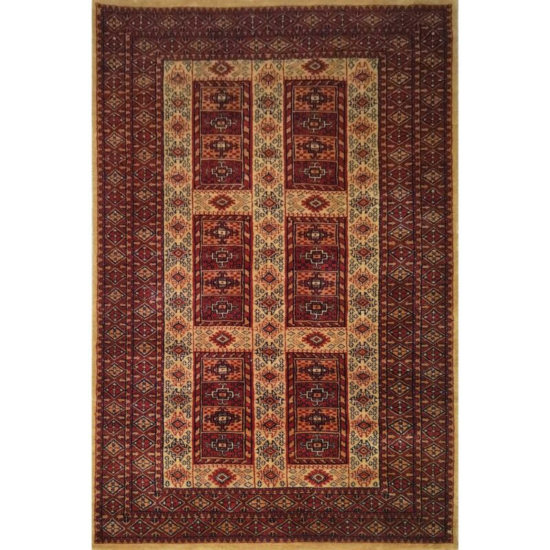 4x6 feet Hand Knotted Wool Rug Camel Dubba