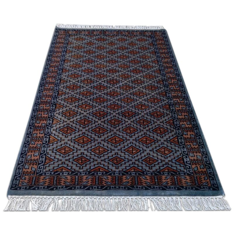 3x5 Feet Gray Hand Knotted Wool Rug Burfi - Image 3