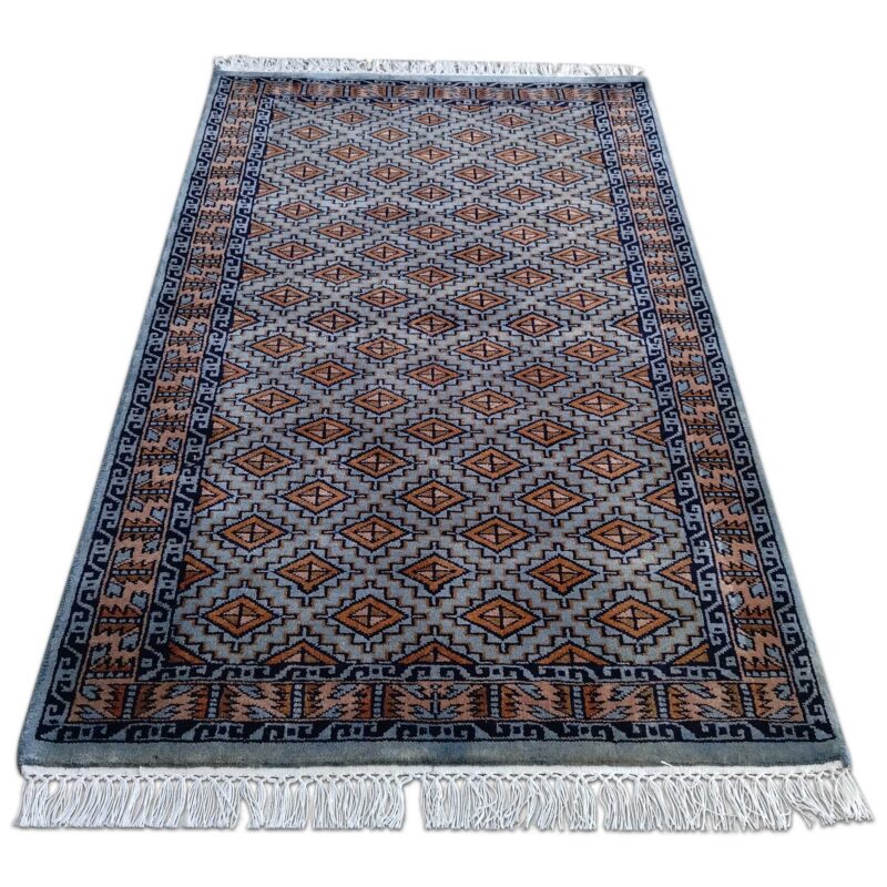 3x5 Feet Gray Hand Knotted Wool Rug Burfi - Image 4