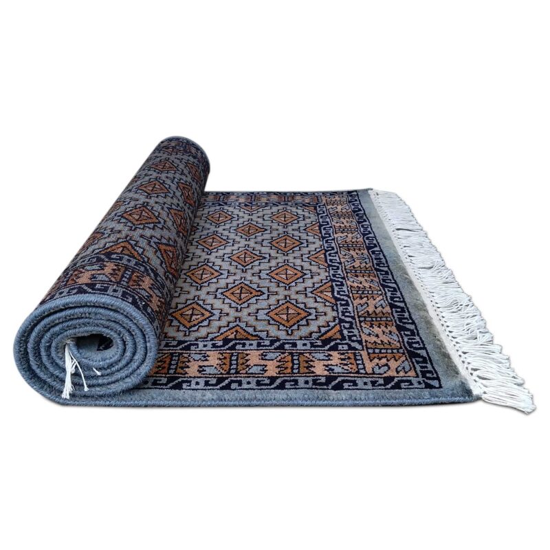 3x5 Feet Gray Hand Knotted Wool Rug Burfi - Image 5