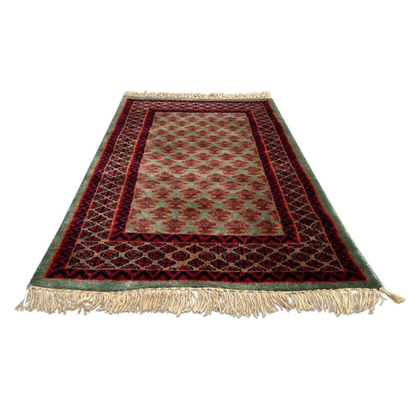 2x3 Feet Green Hand Knotted Wool Rug Lichi - Image 3