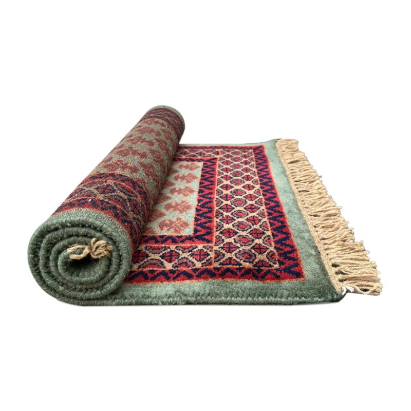 2x3 Feet Green Hand Knotted Wool Rug Lichi - Image 5