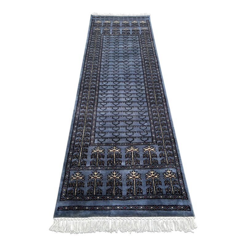 2x6 Feet Gray Hand Knotted Wool Rug Parda - Image 3