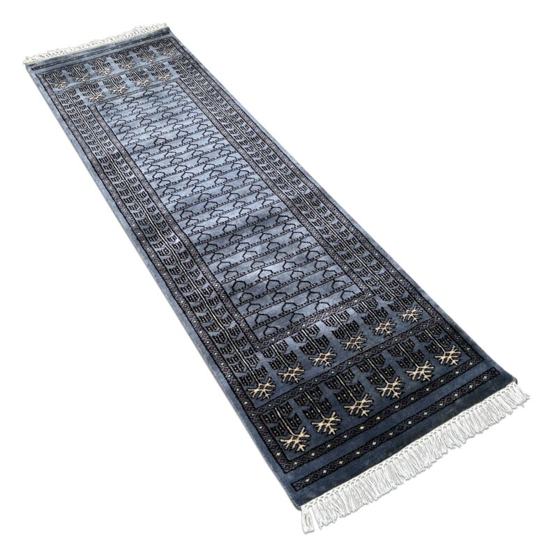 2x6 Feet Gray Hand Knotted Wool Rug Parda - Image 4