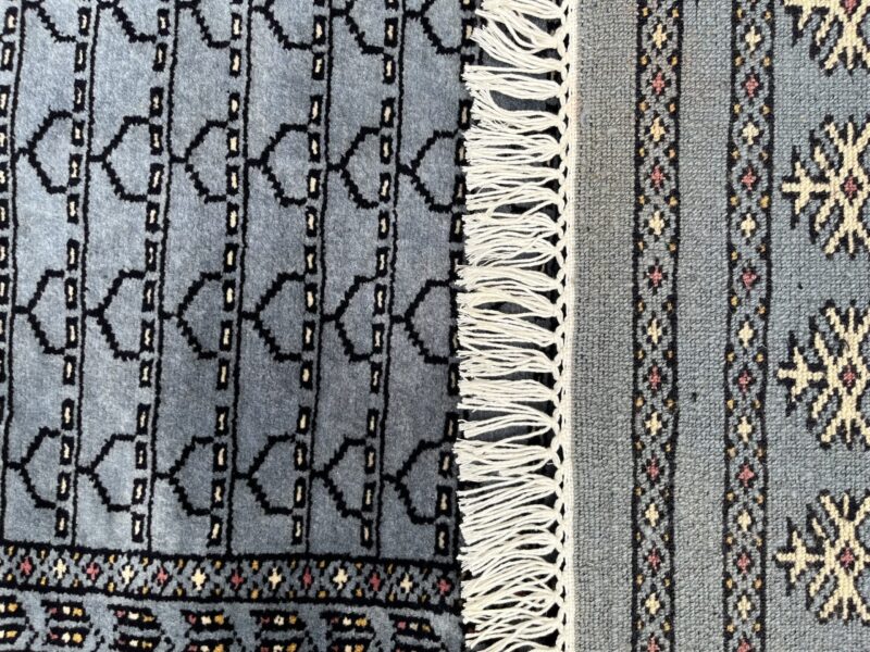 2x6 Feet Gray Hand Knotted Wool Rug Parda - Image 5