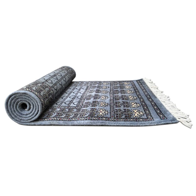 2x6 Feet Gray Hand Knotted Wool Rug Parda - Image 6