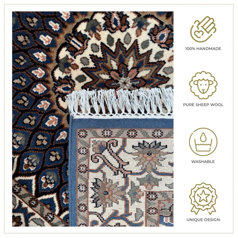 4x6 Feet Hand Knotted Wool Rug Gumbad (Blue) - Image 2
