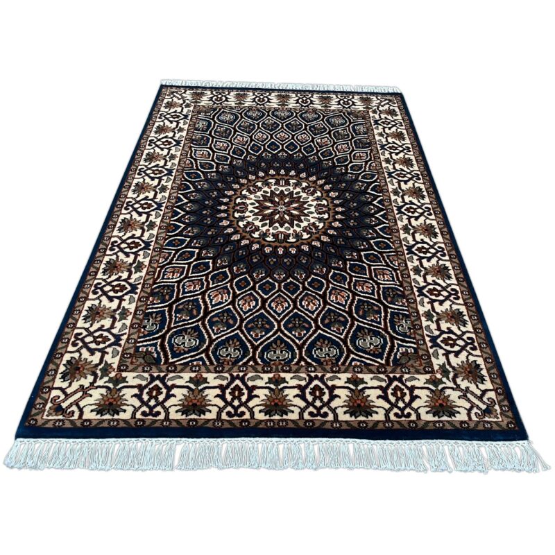 4x6 Feet Hand Knotted Wool Rug Gumbad (Blue) - Image 3