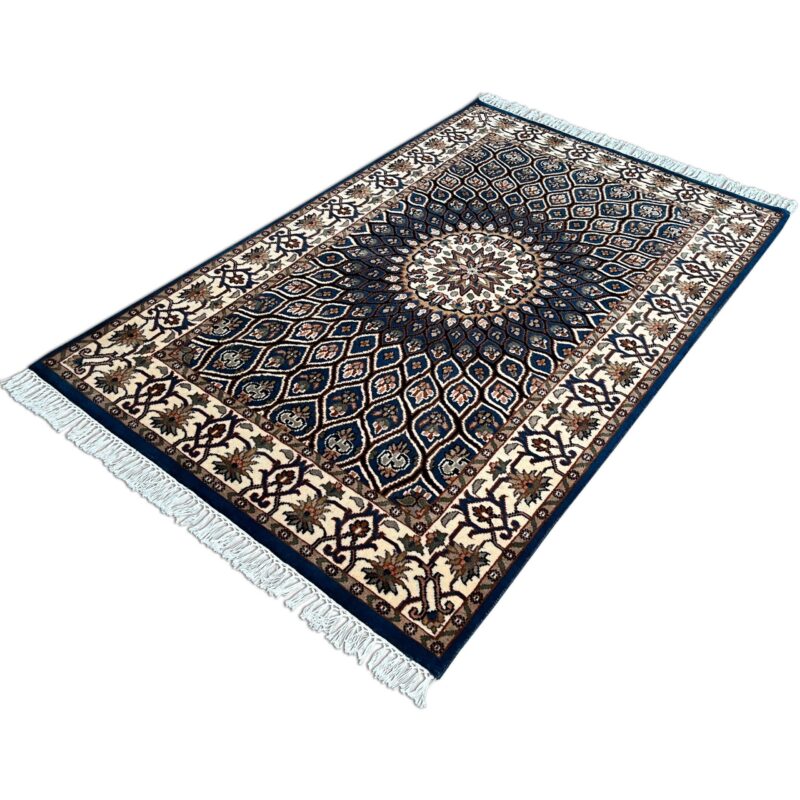 4x6 Feet Hand Knotted Wool Rug Gumbad (Blue) - Image 4