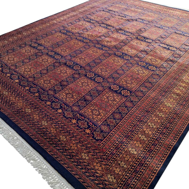 8x10 Feet Black & Brown Hand Knotted Wool Rug Dubba - Image 4