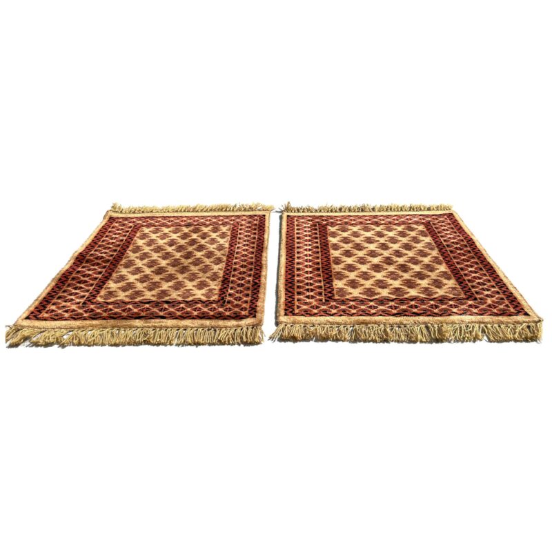 2x2 Feet Hand Knotted Camel Wool Rug 2 PCs - Image 4