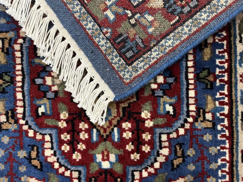 2x3 Feet Hand Knotted Persian Wool Rug Blue - Image 4
