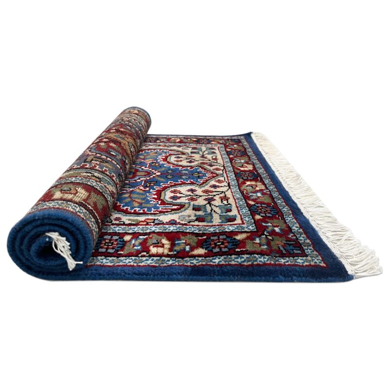 2x3 Feet Hand Knotted Persian Wool Rug Blue - Image 5