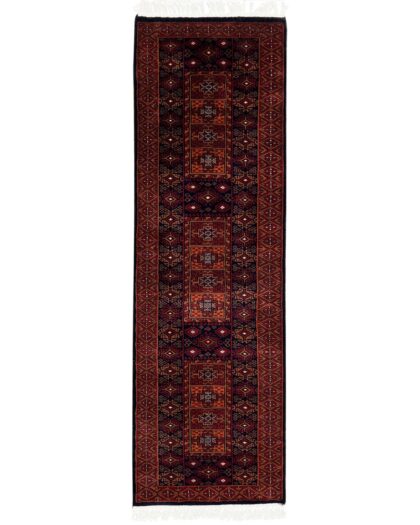 2x6 Feet Hand Knotted Wool Rug Brown and Black