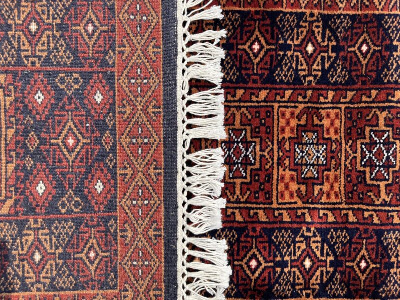 2x6 Feet Hand Knotted Wool Rug Brown and Black - Image 4