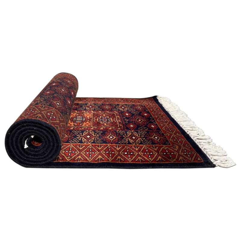 2x6 Feet Hand Knotted Wool Rug Brown and Black - Image 5