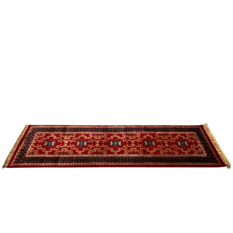 2x6 feet Red Palace Hand-knotted Woolen Runner Rug - Image 4