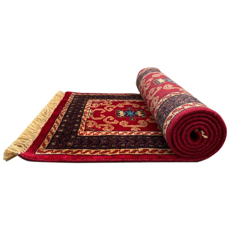 2x6 feet Red Palace Hand-knotted Woolen Runner Rug - Image 7
