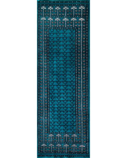 2x6 feet Hand-knotted Rug Wool Turquoise Parda