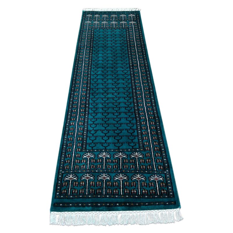 2x6 feet Hand-knotted Rug Wool Turquoise Parda - Image 2
