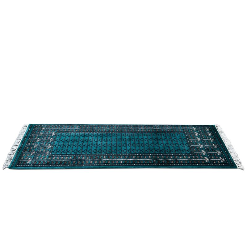 2x6 feet Hand-knotted Rug Wool Turquoise Parda - Image 3
