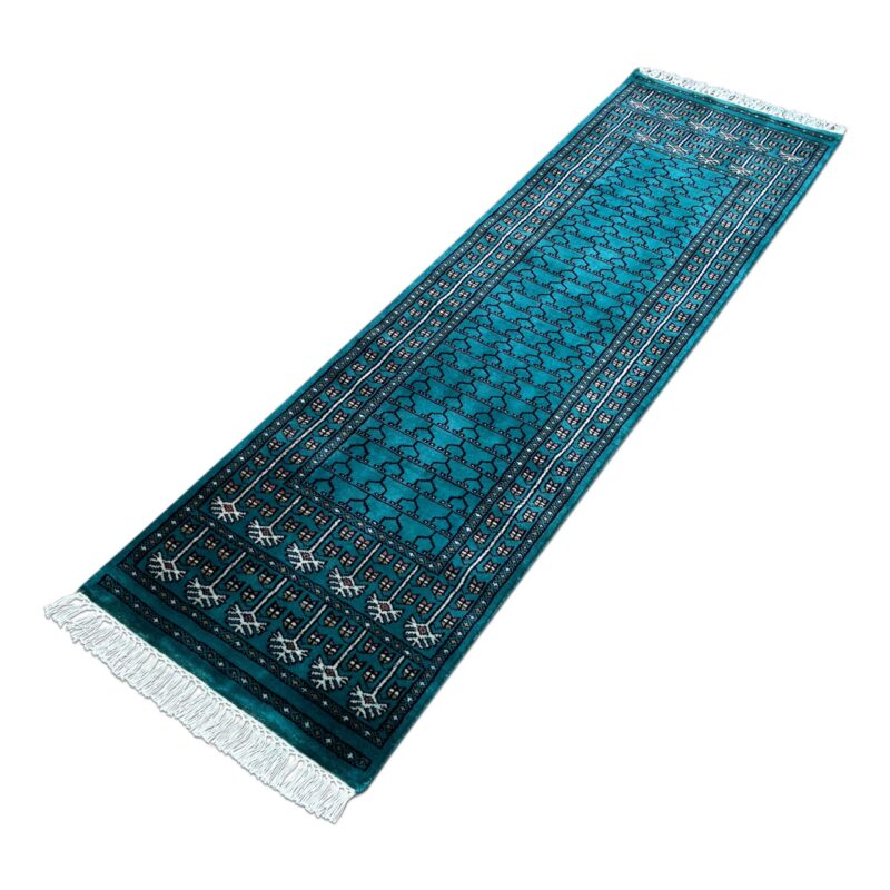 2x6 feet Hand-knotted Rug Wool Turquoise Parda - Image 4