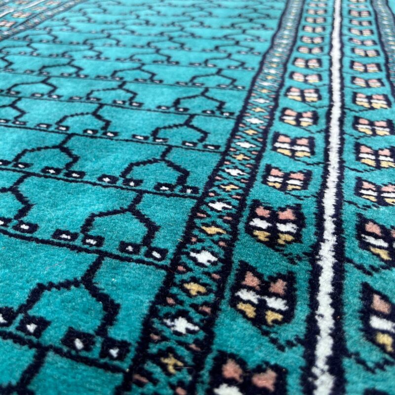 2x6 feet Hand-knotted Rug Wool Turquoise Parda - Image 6