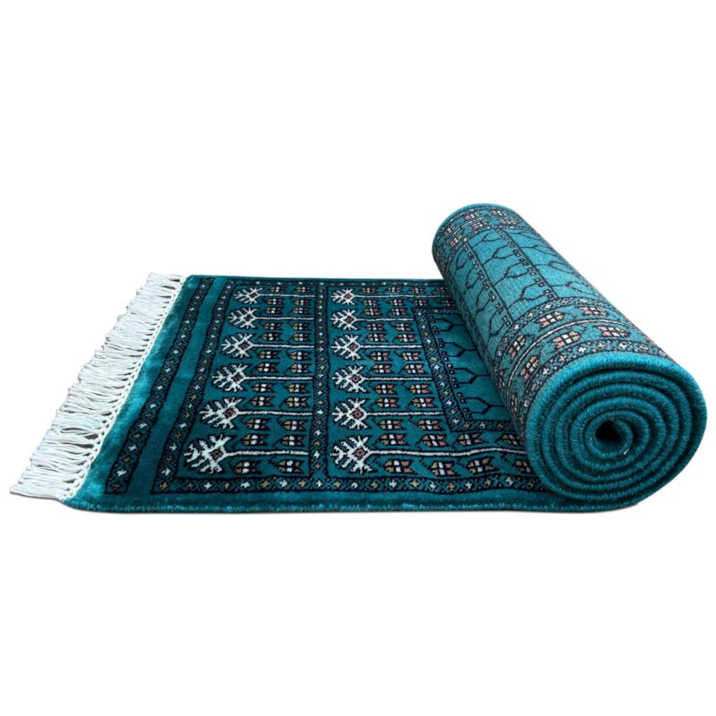 2x6 feet Hand-knotted Rug Wool Turquoise Parda - Image 7