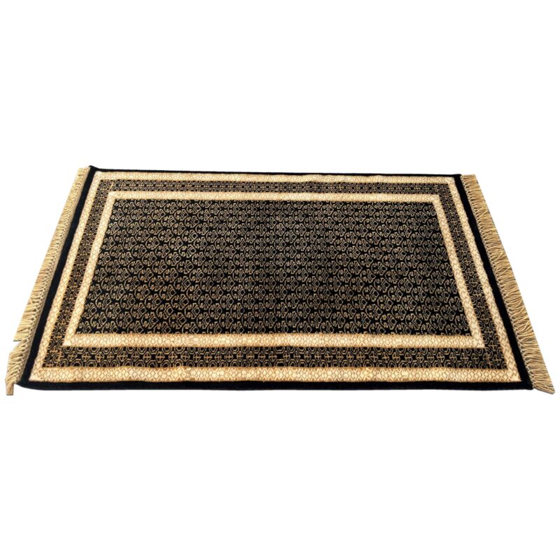 3x5 feet Wool Rug Black Gold Hand-knotted Lichi - Image 3