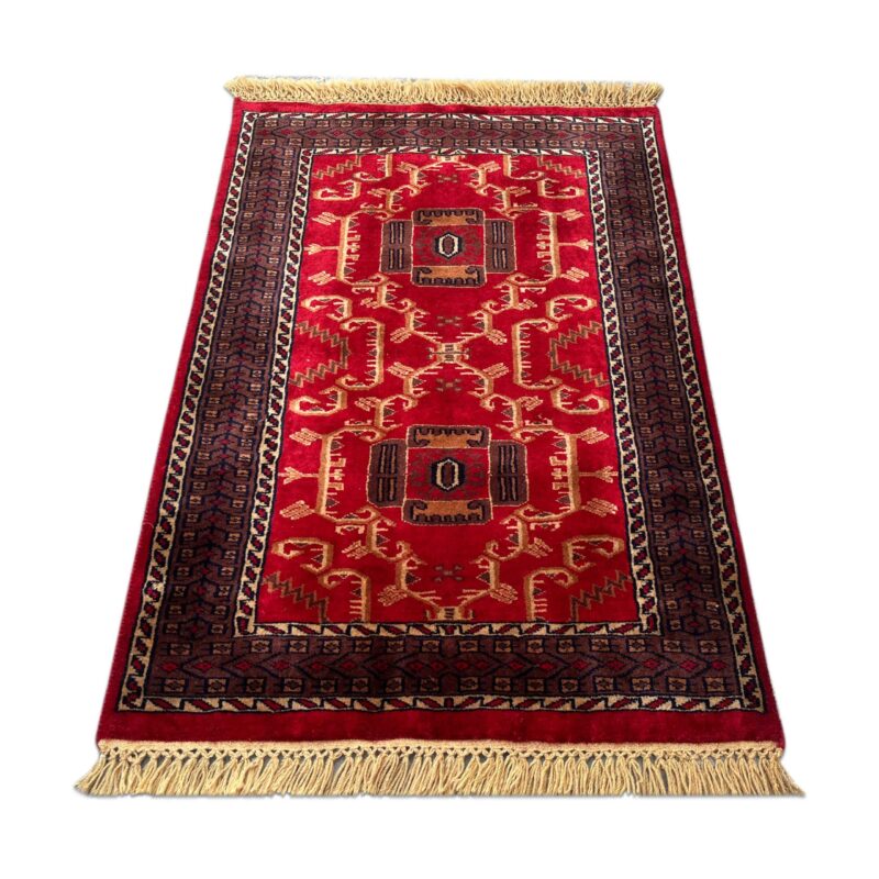2.5x4 ft Hand Knotted Woolen Red Palace Rug - Image 2