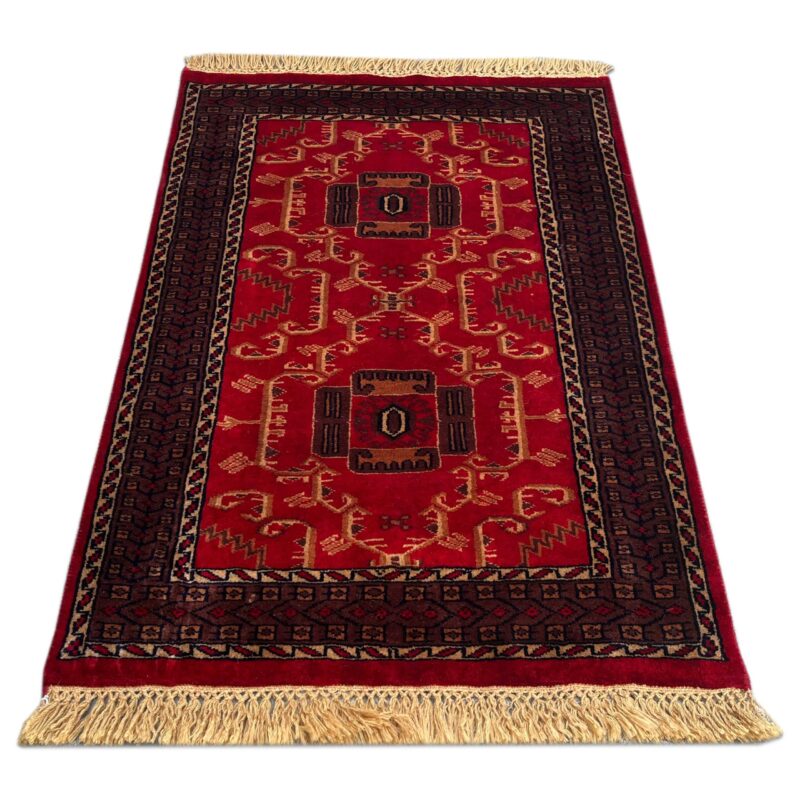 2.5x4 ft Hand Knotted Woolen Red Palace Rug - Image 6