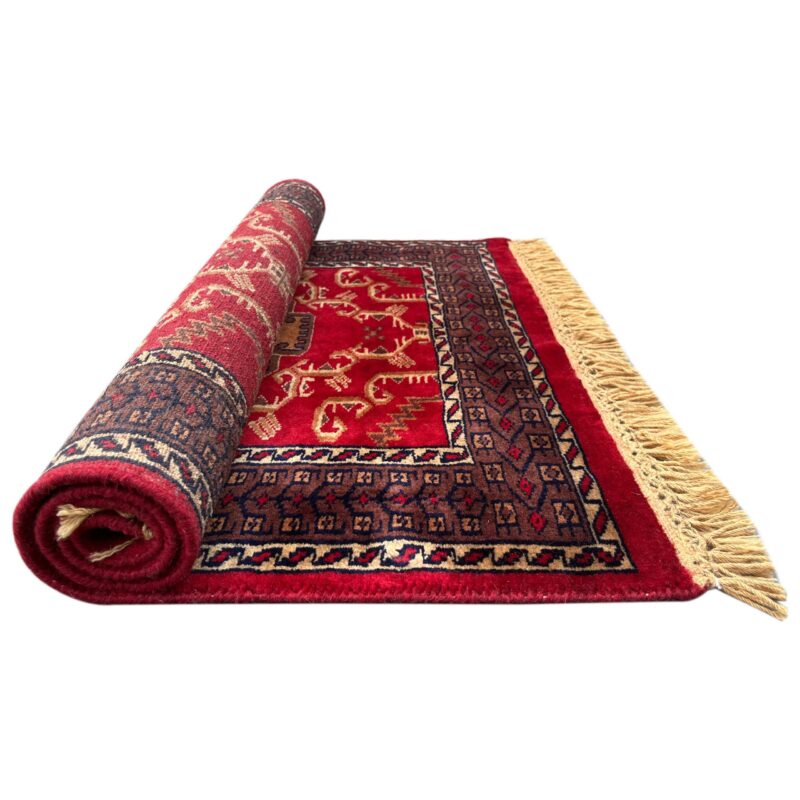 2.5x4 ft Hand Knotted Woolen Red Palace Rug - Image 3