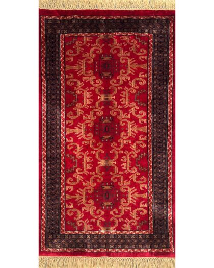 2.5x4 handmade wool rug red