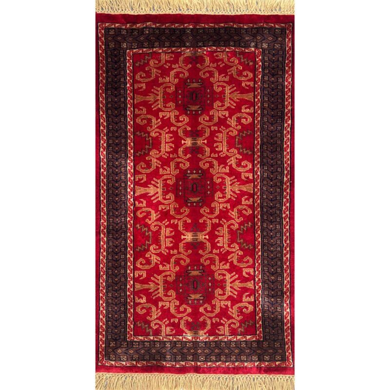 2.5x4 handmade wool rug red