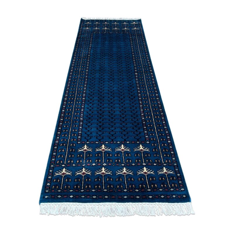 2.5x8 ft Handmade Woolen Rug Blue Parda - Image 6
