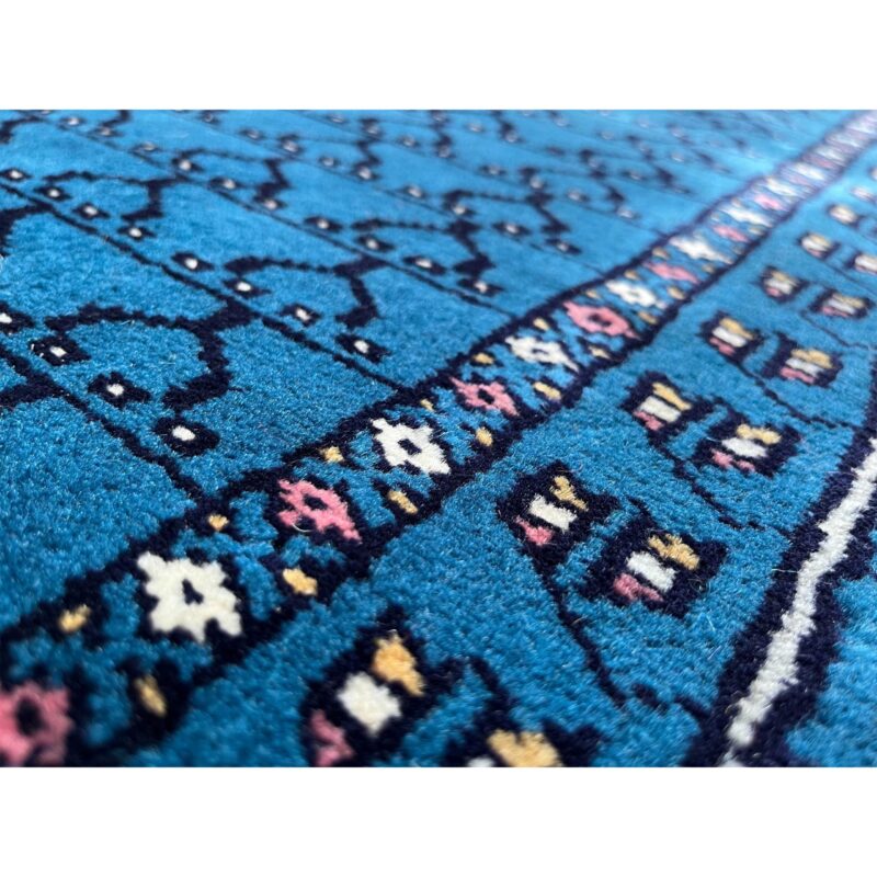2.5x8 ft Handmade Woolen Rug Blue Parda - Image 4